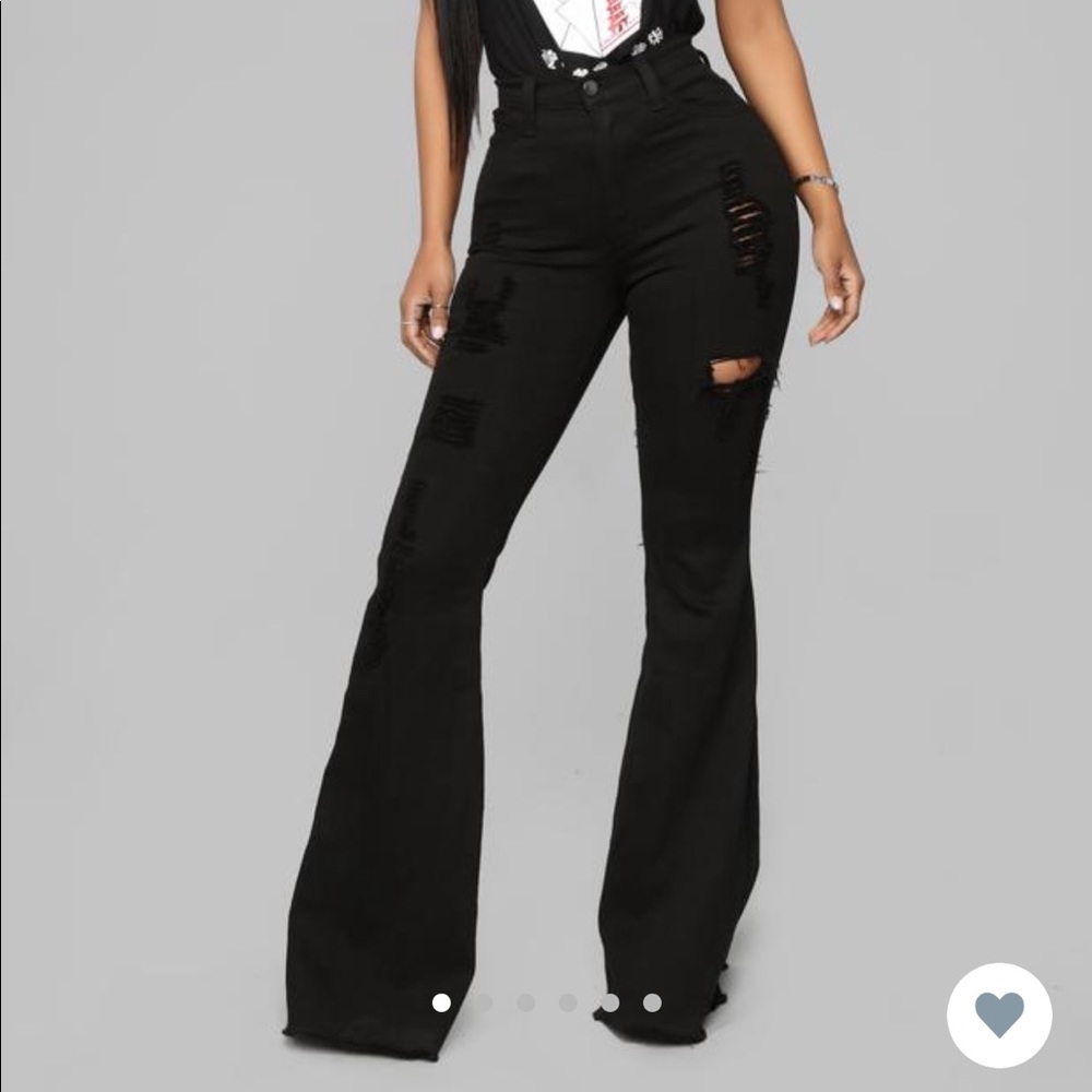Fashion nova mind of her own black flare jeans sz3